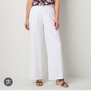 White Wide-Leg Pants Liz Claiborne new w tags. 12